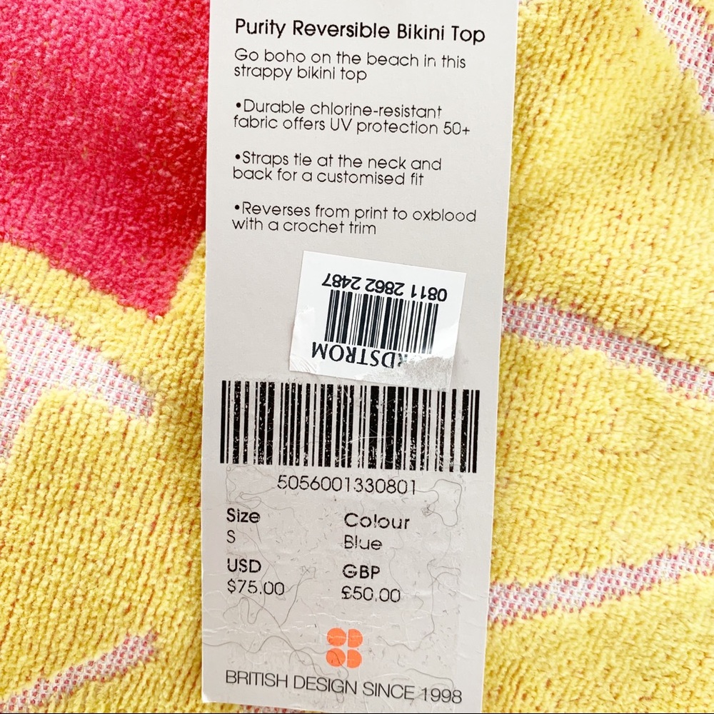 Sweaty Betty Blue Purity Reversible Bikini Top S - Picture 8 of 8
